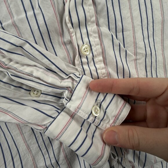 Gitman Bros Tom Wade USA Button Up Shirt Long Sleeve Striped Colorful 15.5 34 - Picture 10 of 16